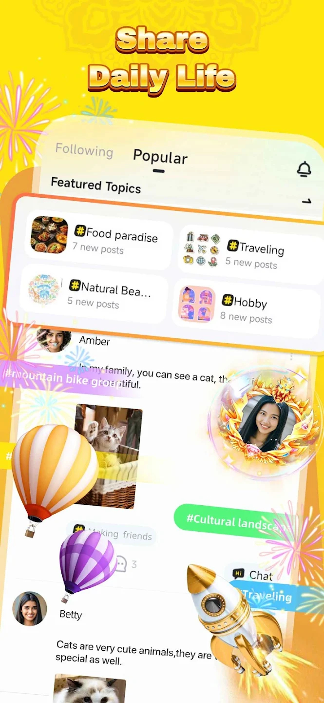 Share daily life moments in Waki Star